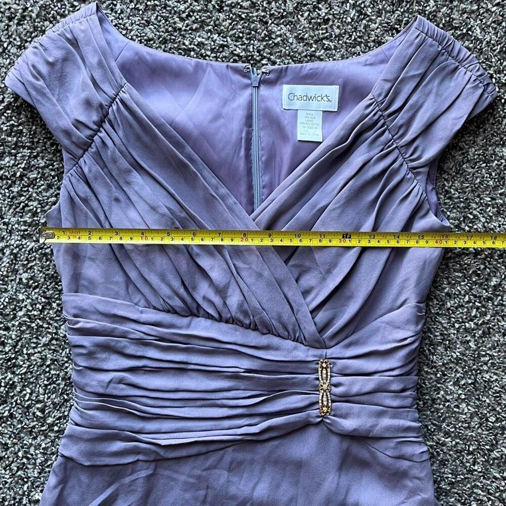 Vintage Lavender Purple Chadwicks 100% Silk 8 Maxi Prom Dress Eveningwear Formal - Picture 6 of 8